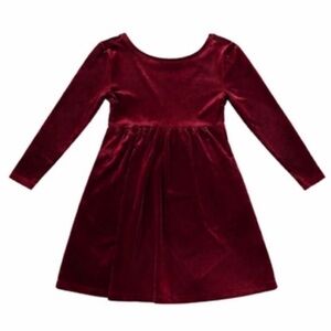 Old Navy Girls Velvet Dress Burgundy Long Sleeve Size 6/7 Excellent Condition